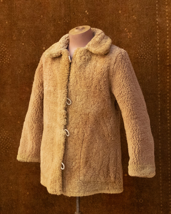 Vintage Sand Sheepskin Coat