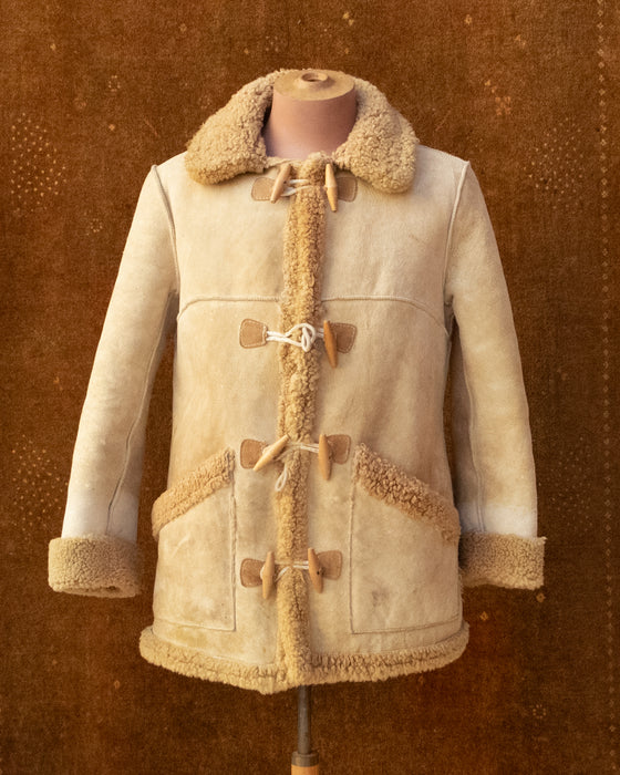 Vintage Sand Sheepskin Coat