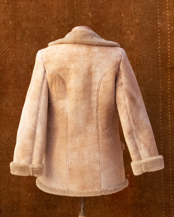 Vintage Faded Rose Sheep Skin Coat