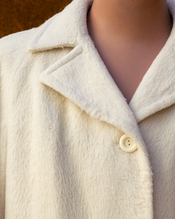 Vintage Cream Faux Fur Coat