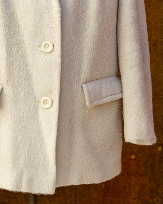 Vintage Cream Faux Fur Coat