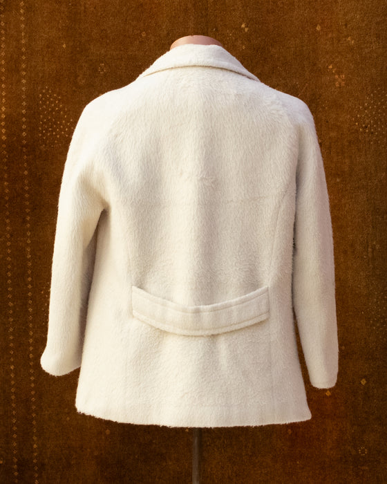 Vintage Cream Faux Fur Coat