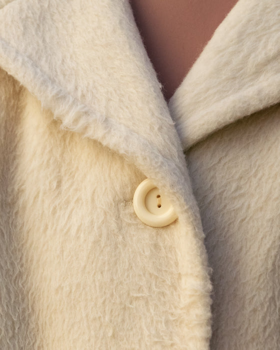 Vintage Cream Faux Fur Coat