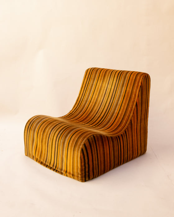 Retro 70s Velvet Stripe Chair