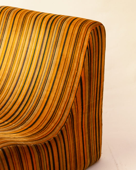 Retro 70s Velvet Stripe Chair