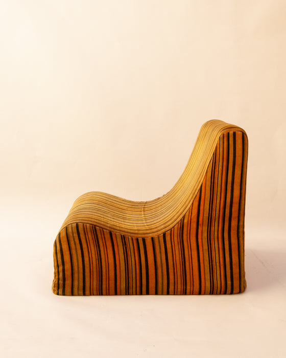 Retro 70s Velvet Stripe Chair