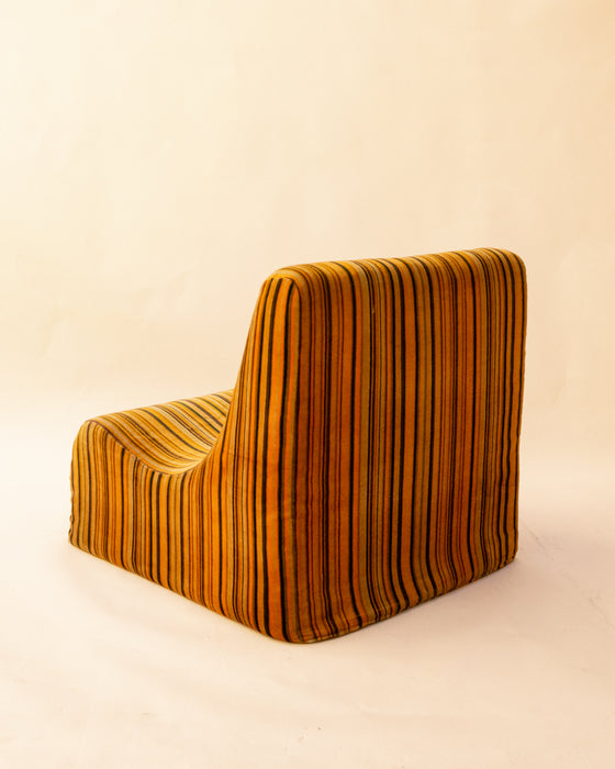 Retro 70s Velvet Stripe Chair