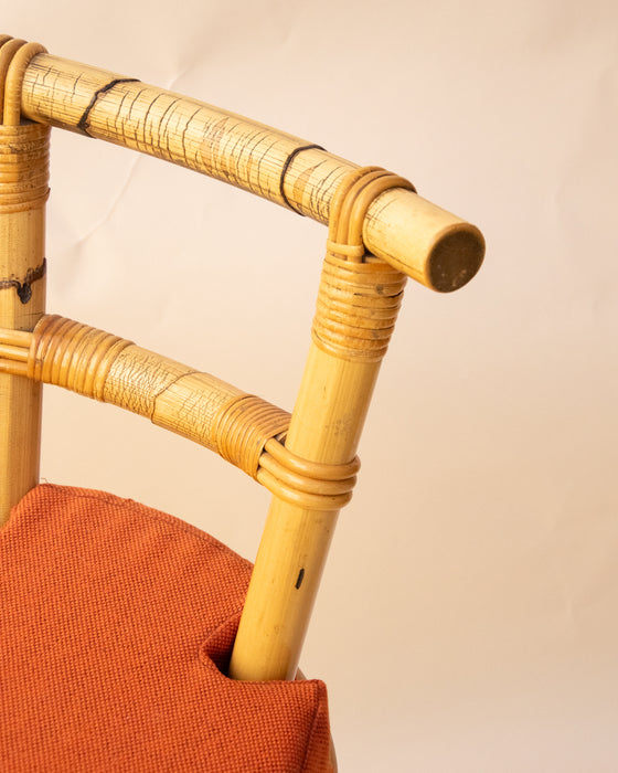 Vintage Cane Swivel Bar Stool