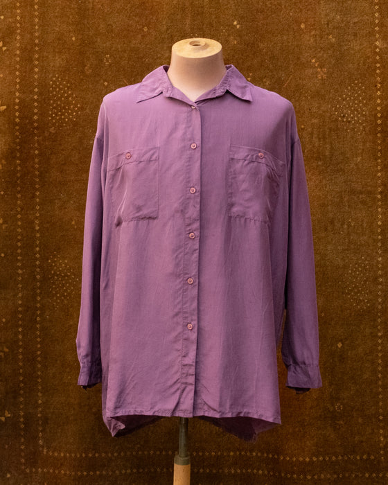 Vintage Mauve Long Sleeve SILK Shirt