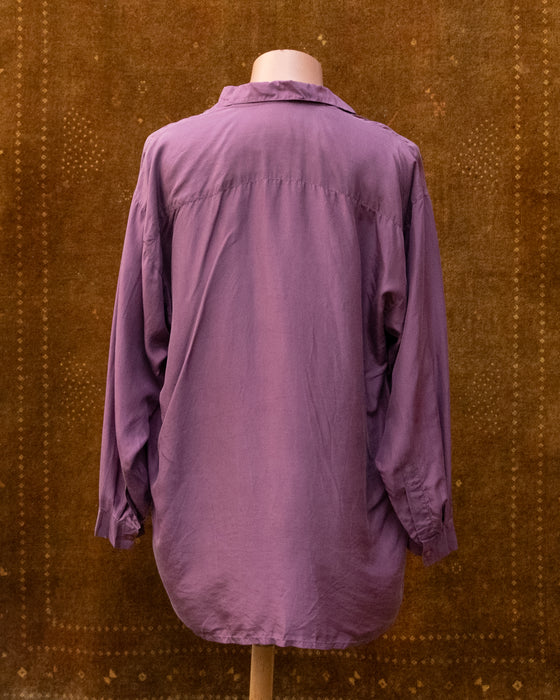 Vintage Mauve Long Sleeve SILK Shirt