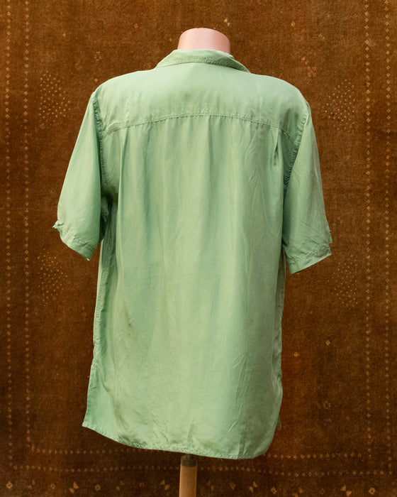 Retro Pale Green SILK Shirt