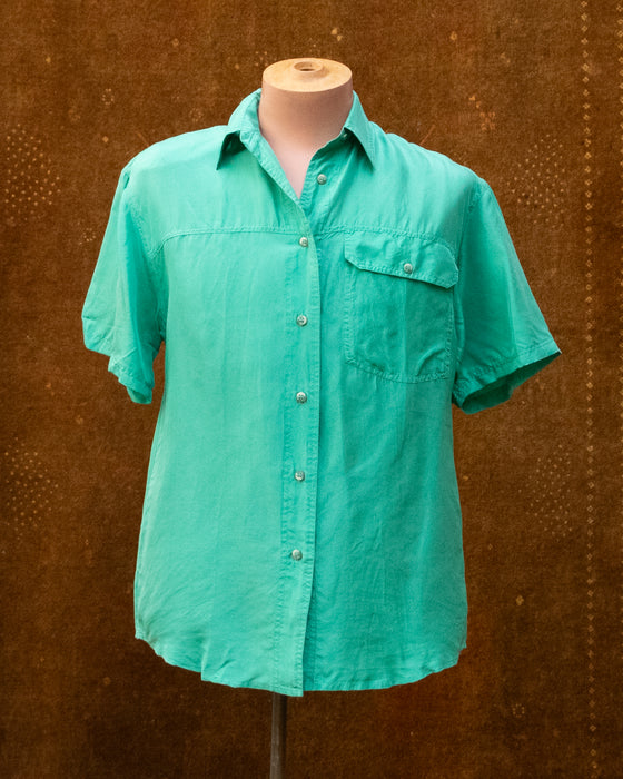 Retro Aqua SILK Shirt