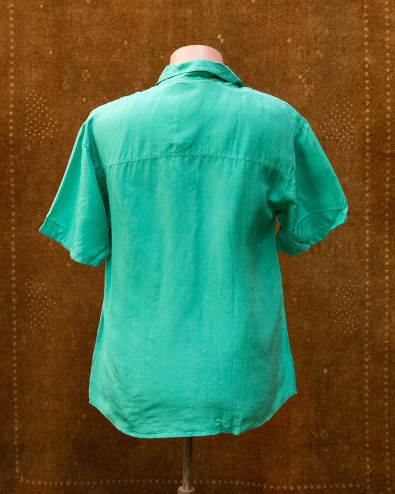 Retro Aqua SILK Shirt