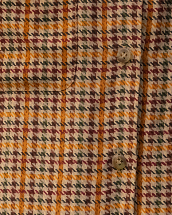 Retro Houndstooth SILK Blouse