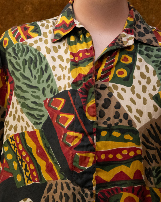 Retro Patterned SILK Shirt