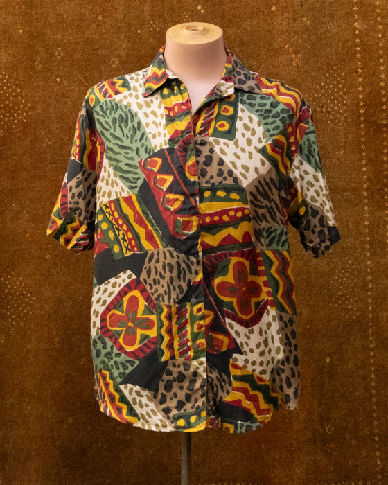 Retro Patterned SILK Shirt