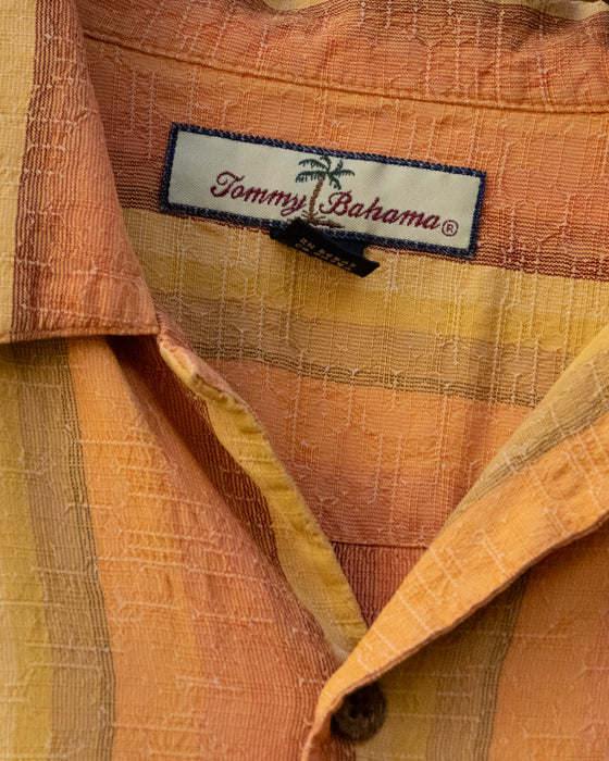 Orange Stripe 100% SILK Shirt
