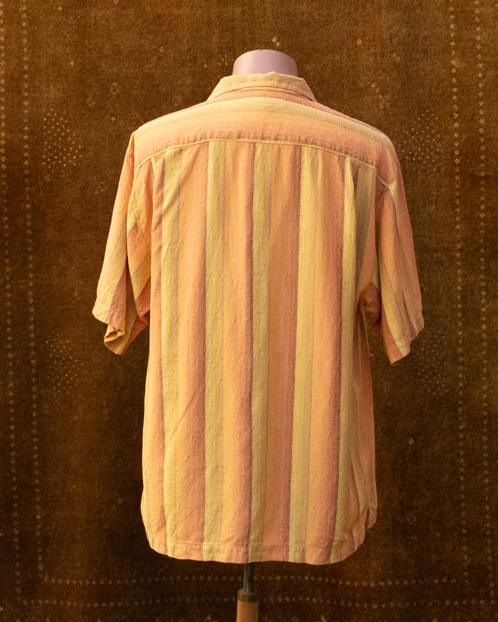 Orange Stripe 100% SILK Shirt