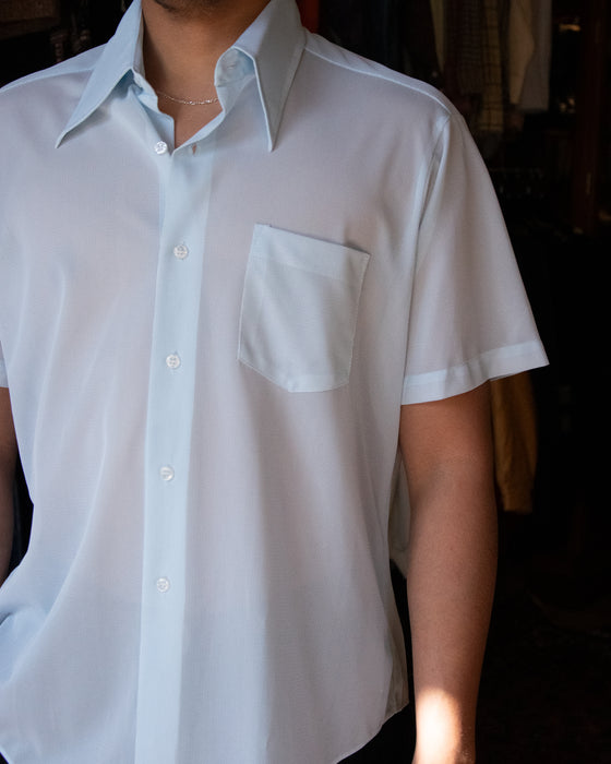 70s Semi Sheer Pale Blue Shirt