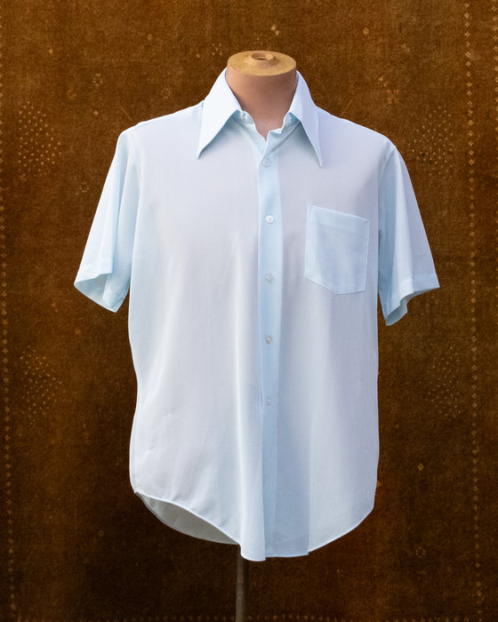 70s Semi Sheer Pale Blue Shirt