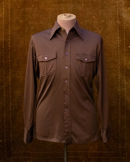70s Brown Collared Shirt