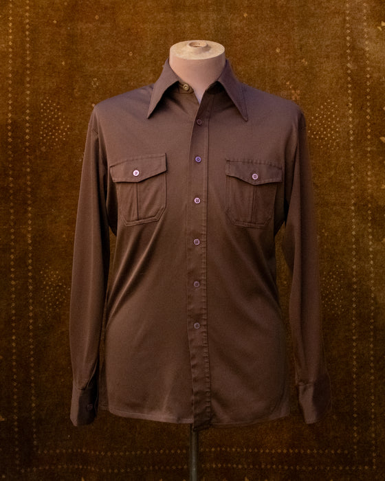 70s Brown Collared Shirt