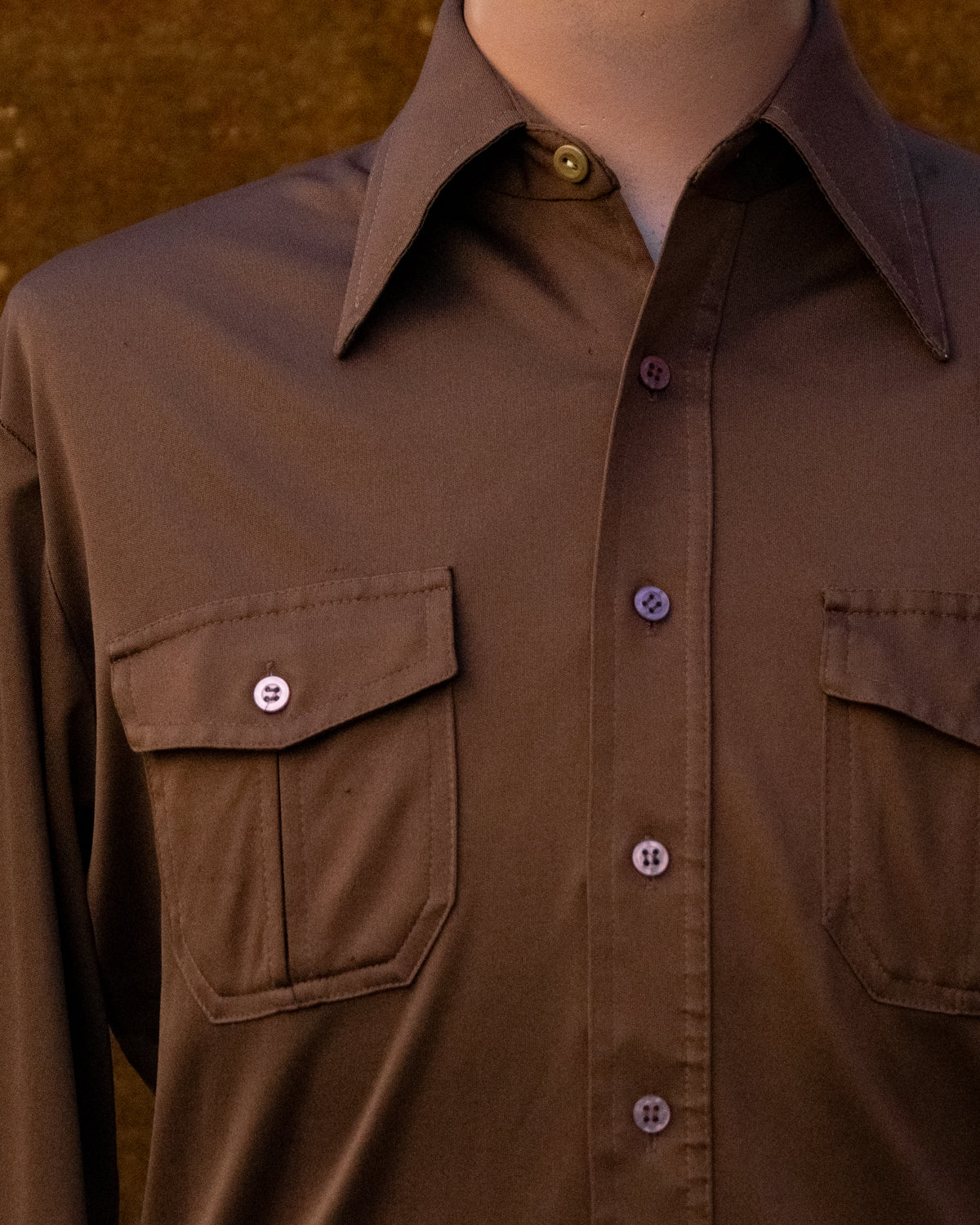 70s Brown Collared Shirt