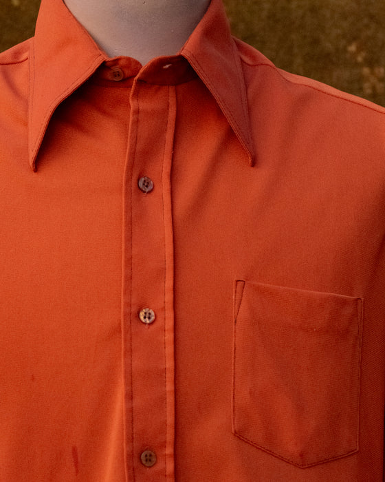 70s Orange Collared Shirt
