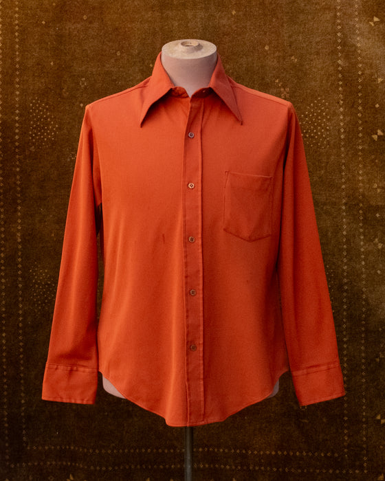 70s Orange Collared Shirt