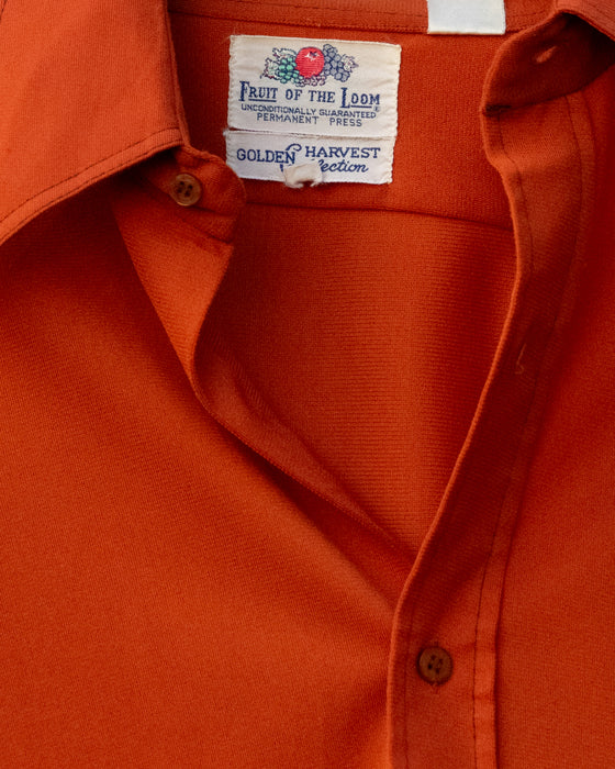 70s Orange Collared Shirt