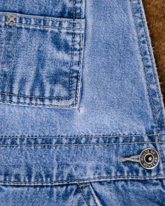 90s Route 66 Denim Overalls Short
