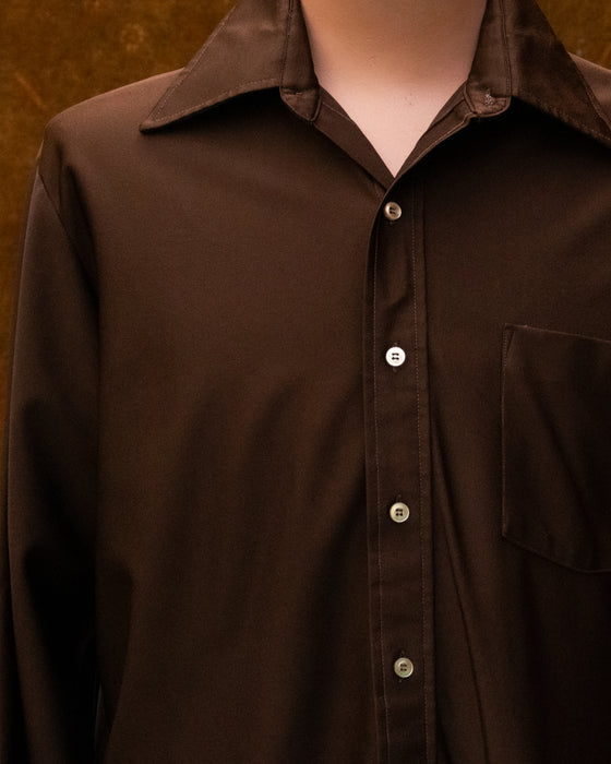 70s Brown Long Sleeve Shirt