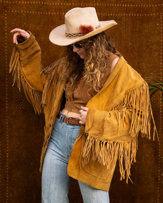 Tan Suede Fringe Jacket