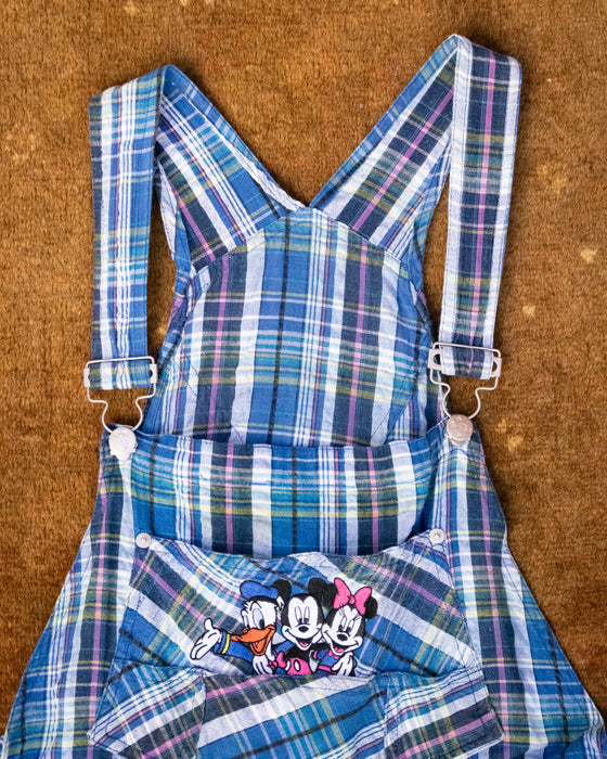 Retro Mickey Mouse Check Overalls Short