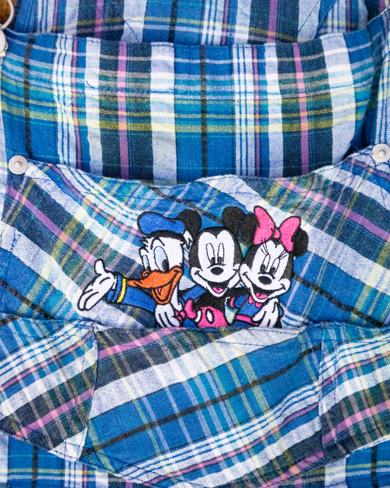 Retro Mickey Mouse Check Overalls Short
