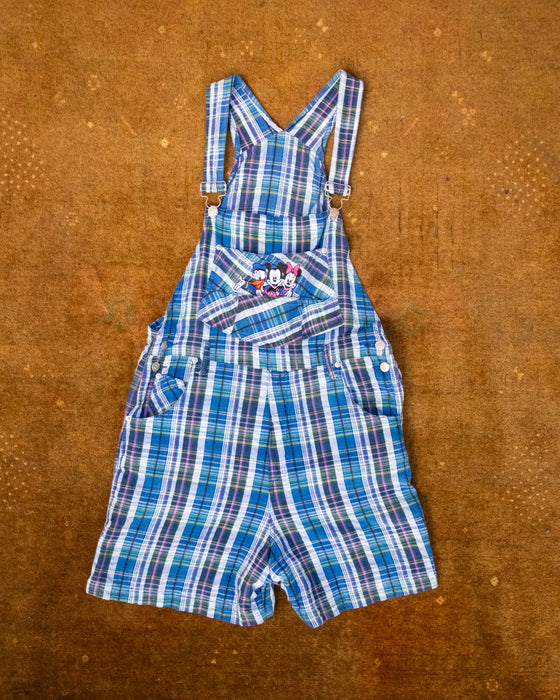 Retro Mickey Mouse Check Overalls Short