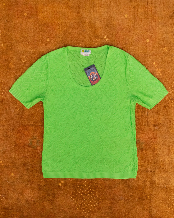 70s Lime Green Knit Top