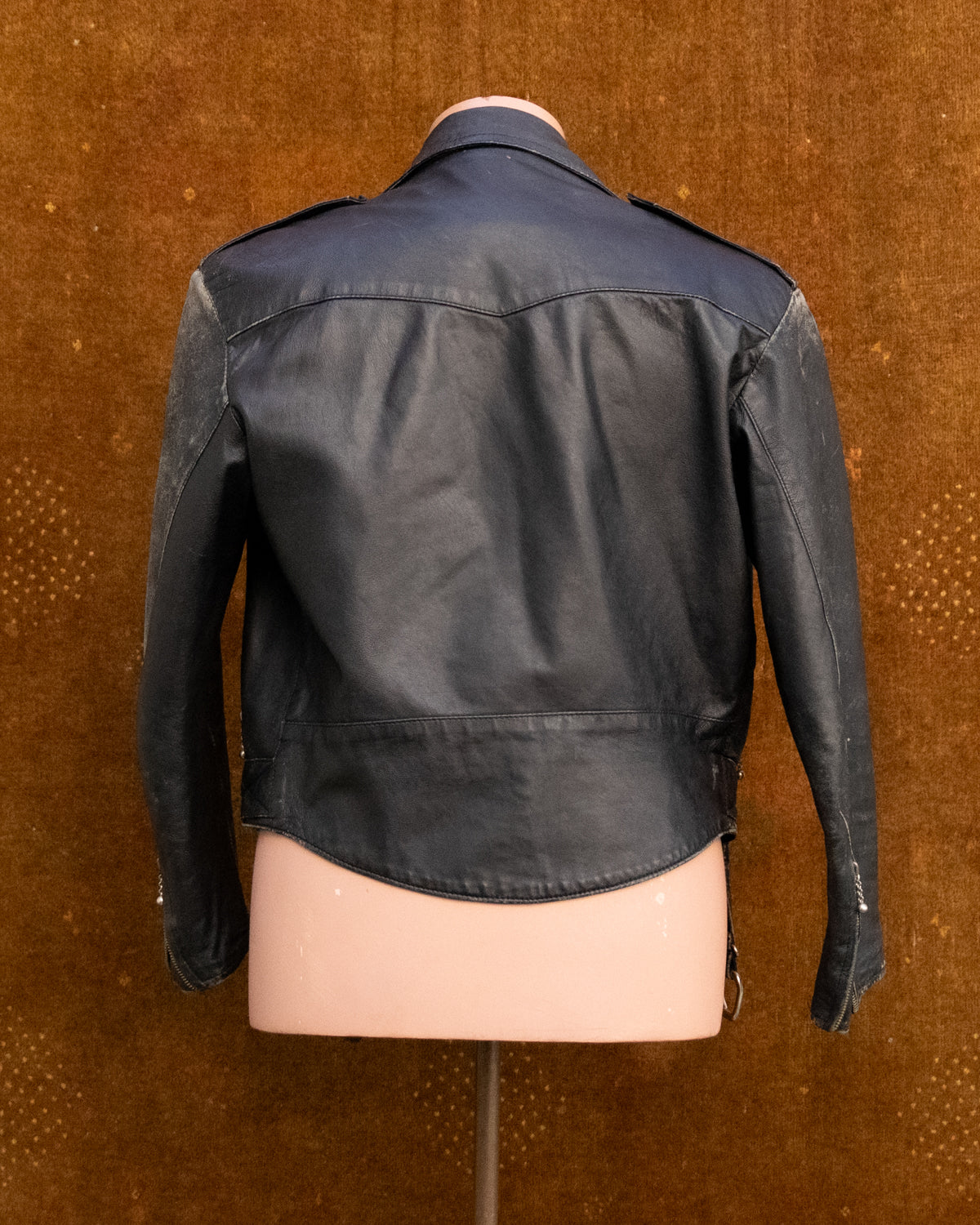 Vintage Distressed Asymmetrical Biker Jacket