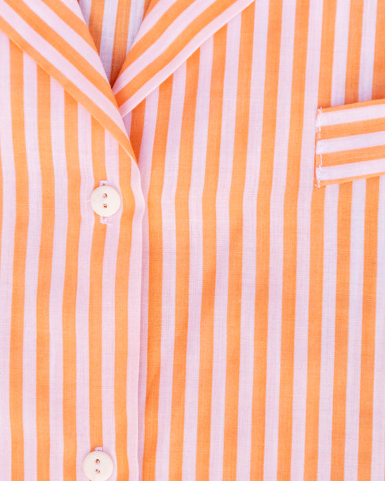 Retro Orange Stripe Shirt Made in Italy