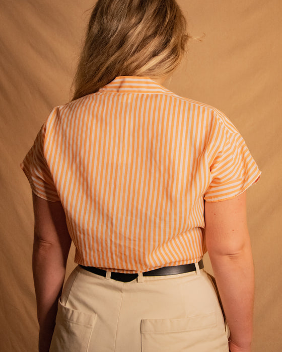 Retro Orange Stripe Shirt Made in Italy