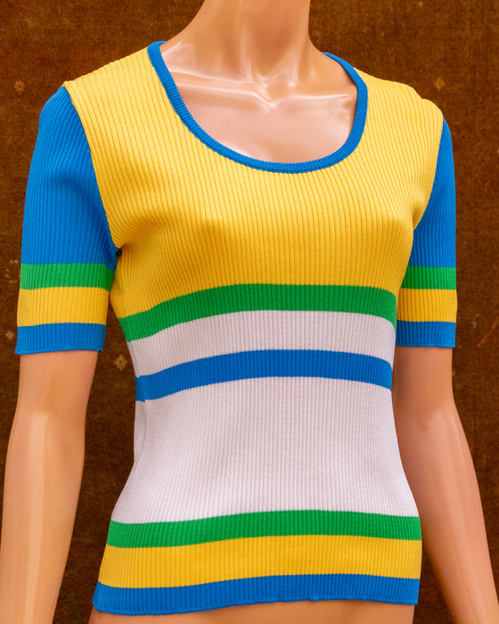 70s David Keys Colourblock Knit Tee