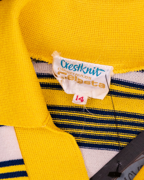70s Crestknit Yellow Stripe Knit Shirt