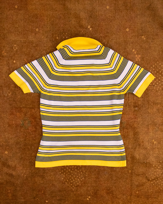 70s Crestknit Yellow Stripe Knit Shirt