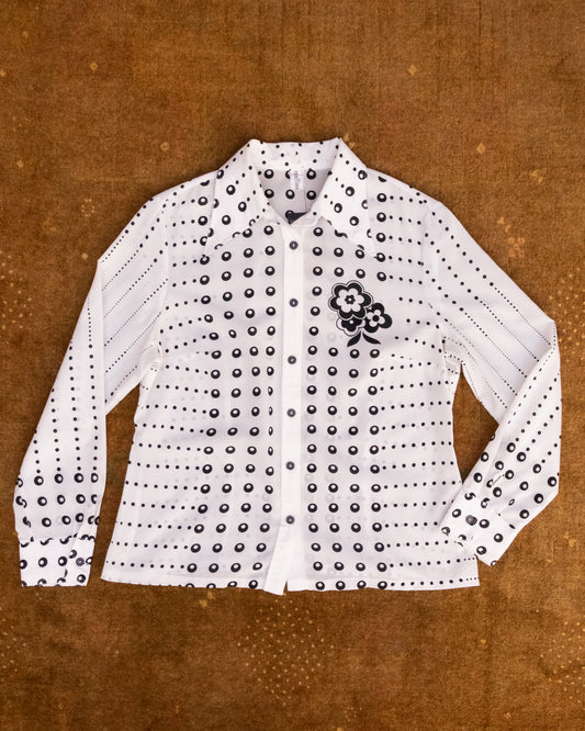 70s Black & White Spotted Shirt
