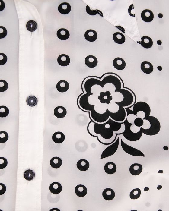 70s Black & White Spotted Shirt
