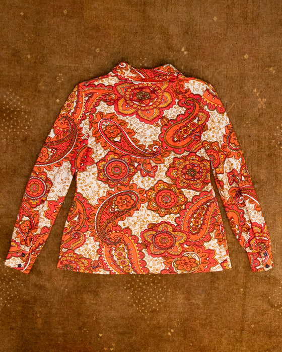 70s Delta Orange Paisley Shirt