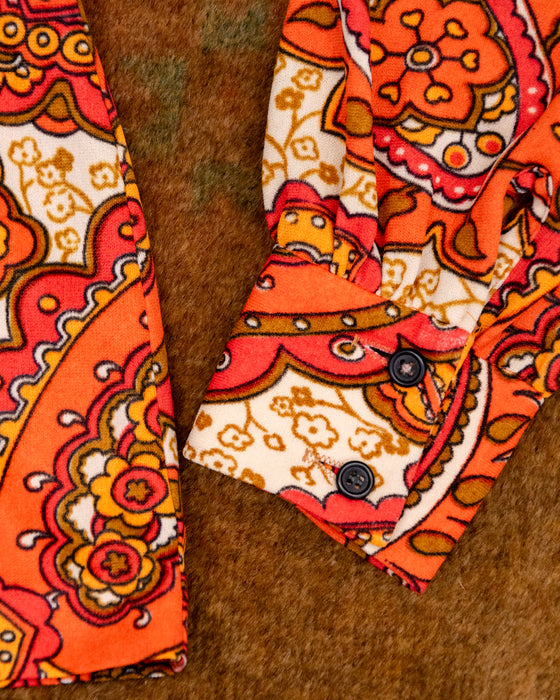 70s Delta Orange Paisley Shirt