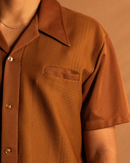 70s Vintage Bronze Button Up Shirt