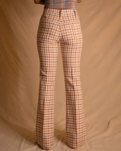 70s 'Tomboy' Western Check Flares