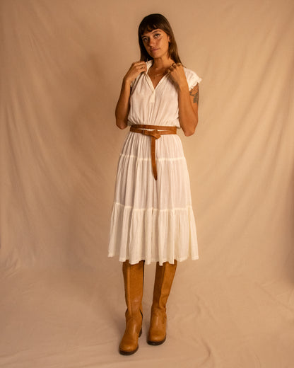 Vintage Cream Indian Cotton Dress